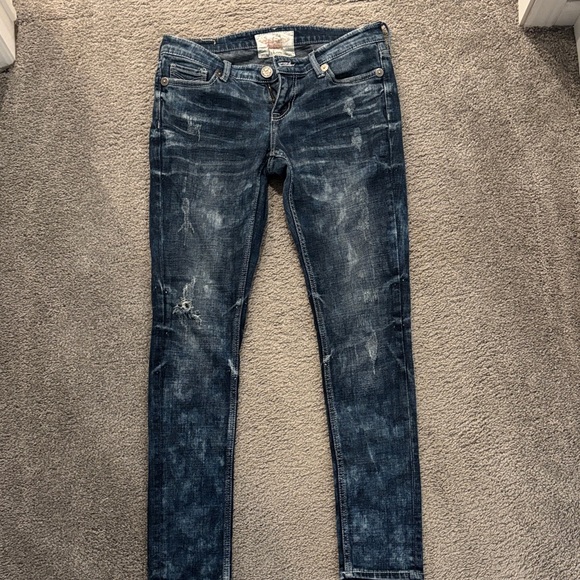 Big Star Denim - Big Star Acid Wash Dark Blue Skinny Jeans